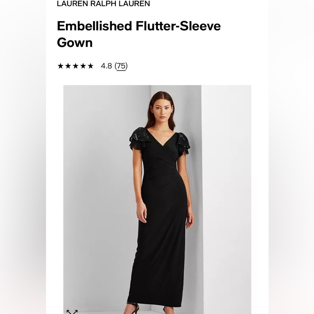 Ralph Lauren embellished flutter sleeve dress